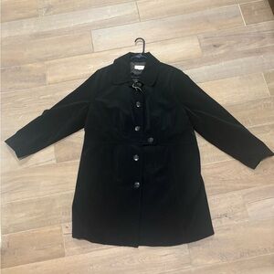 Merona Black Button-Front Trench Coat